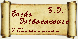 Boško Dolbočanović vizit kartica